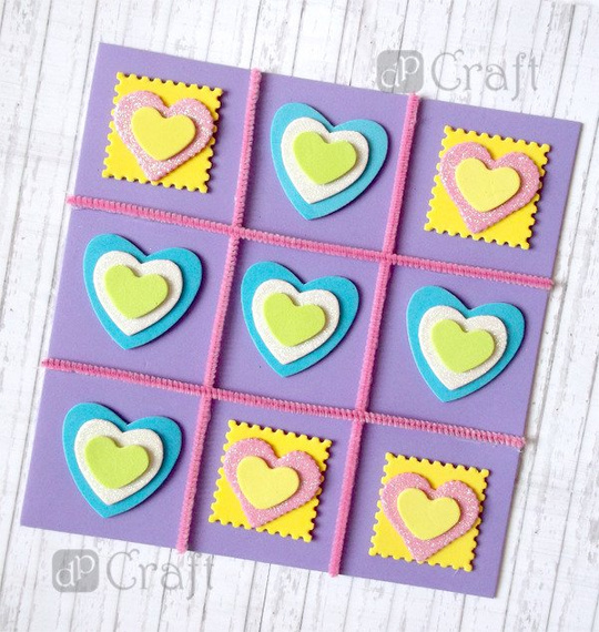 Naklejki z pianki - serca print i brokat 50szt