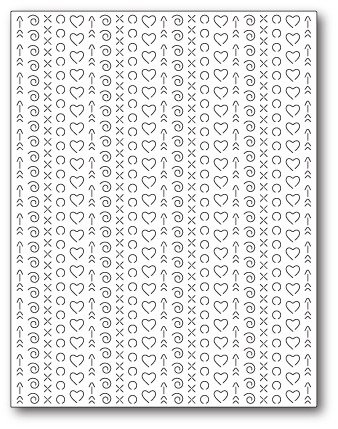Wykrojnik - Poppystamps - Heart Pattern Plate - nacinany wzór