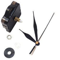 Mechanizm do zegara krótki + wskazówki proste karo 9,2cm