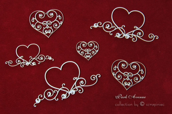 Tekturka Serca mix zestaw - Park Avenue hearts mix SC