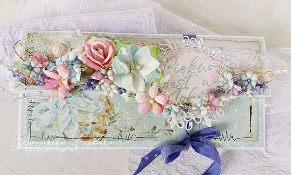 Baza do kartki DL kraft z listewką 10x21 - Rzeczy z papieru