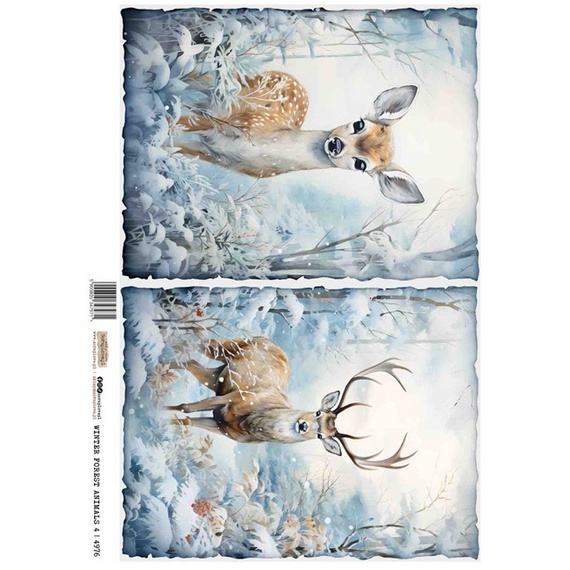 Papier ryżowy A4 - Scraplove - Winter Forest Animal 4 - Zimowe Leśne Zwierzęta