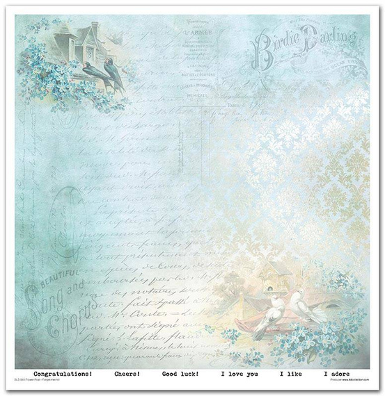 Zestaw papierów do scrapbookingu 30x30 - Itd Collection - Flower Post - Forget me not