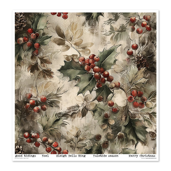 Zestaw papierów do scrapbookingu 30x30 - Winter's Tale in red