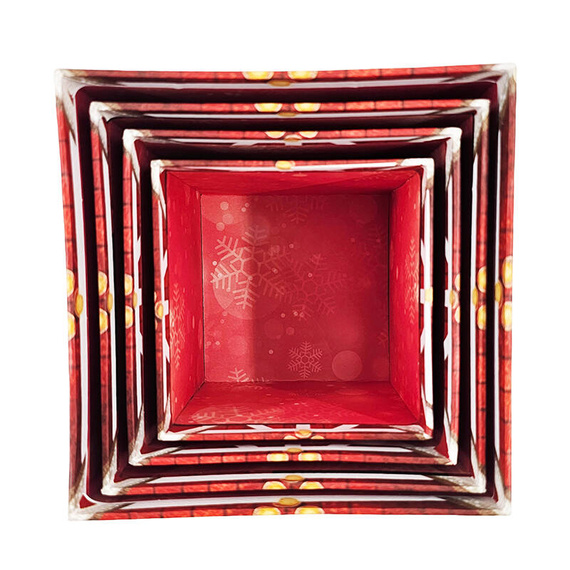 Zestaw 4 pudełek domek świąteczny - opakowanie prezentowe