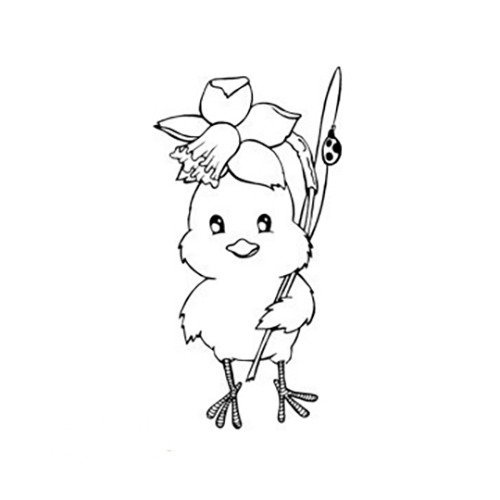 Stempel polimerowy - Kurczak z żonkilami - Agateria