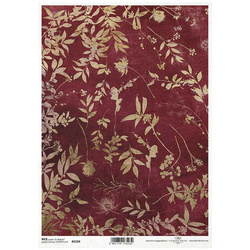Papier ryżowy A4 do decoupage ITD-R2104 motyw tapetowy liście