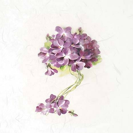 Zestaw papierów ryżowych - ITD RSM076 kwiaty, fiołki