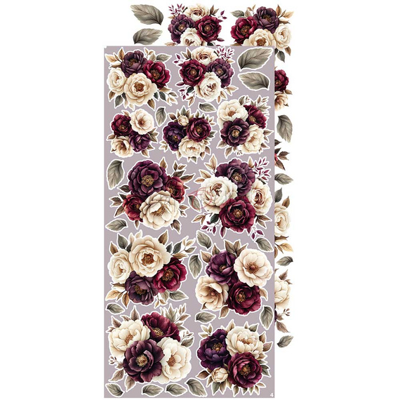 Zestaw dodatków do scrapbookingu - Craft o'clock - Plum & Caramel - Flowers & More