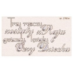 Tekturka Trzy rzeczy z Raju - wersja podstawowa - biała tektura SC