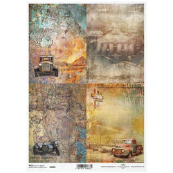 Papier ryżowy do decoupage ITD-R1904 samochody