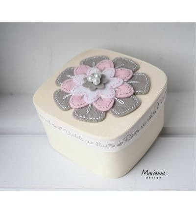 Zestaw - Marianne Design - I love Vilt - książka, wstążka i wykrojniki