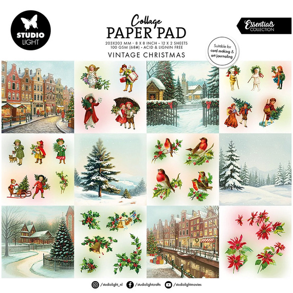 Zestaw papierów do scrapbookingu 20x20 - StudioLight - Vintage Christmas