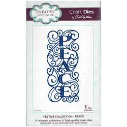 Wykrojnik - Creative Expressions - Peace CED3005  - napis Peace ażurowy