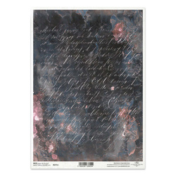 Papier ryżowy do decoupage A4 -  vintage, pismo, ciemne tło - R2711 - Itd Collection