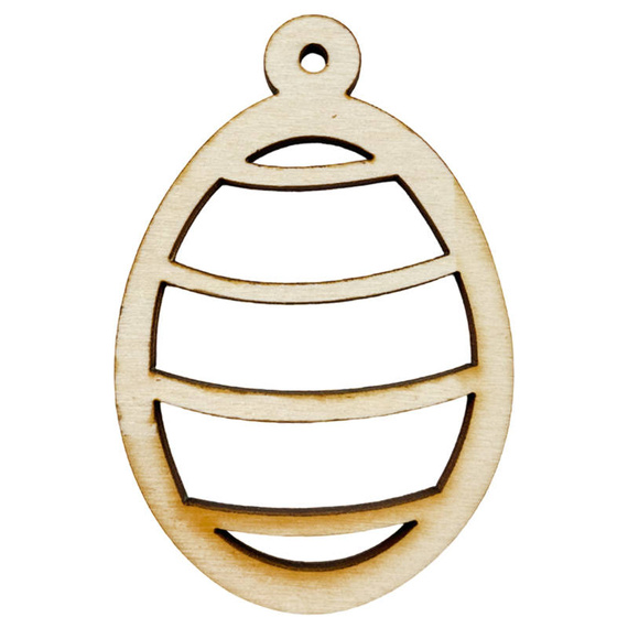 Jajko drewniane zawieszka 7cm - Decor w paski