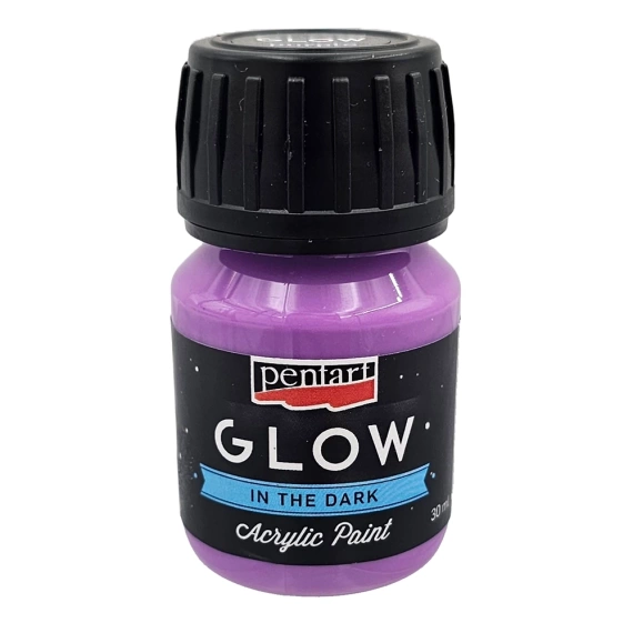 Farba akrylowa świecąca w ciemności Glow lila 30 ml - Pentart