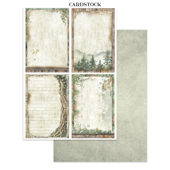 Zestaw papierów, naklejek i elementów Junk Journal - Herbarium Silvae - Stamperia