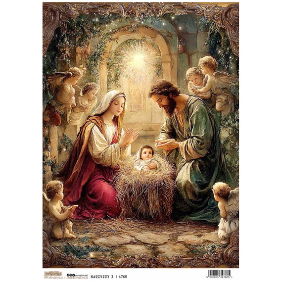 Papier ryżowy A4 - Scraplove - Nativity 3 - Boże Narodzenie
