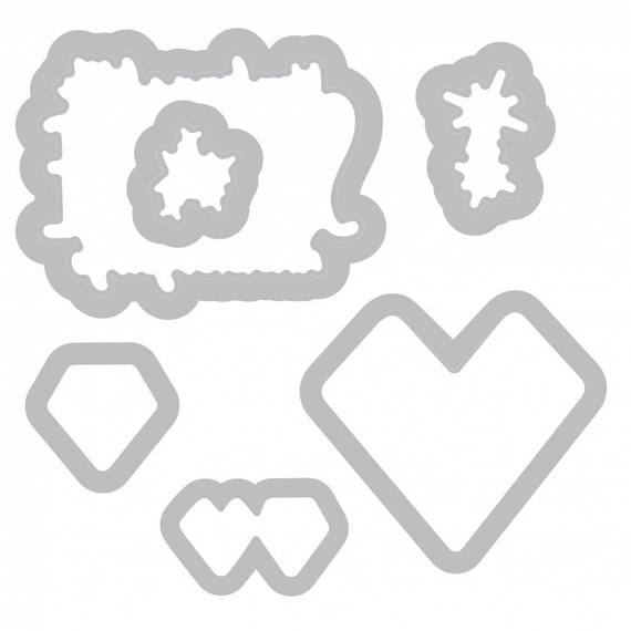 Wykrojnik + stempel Sizzix Framelits - Sparkle - diamentowe serce