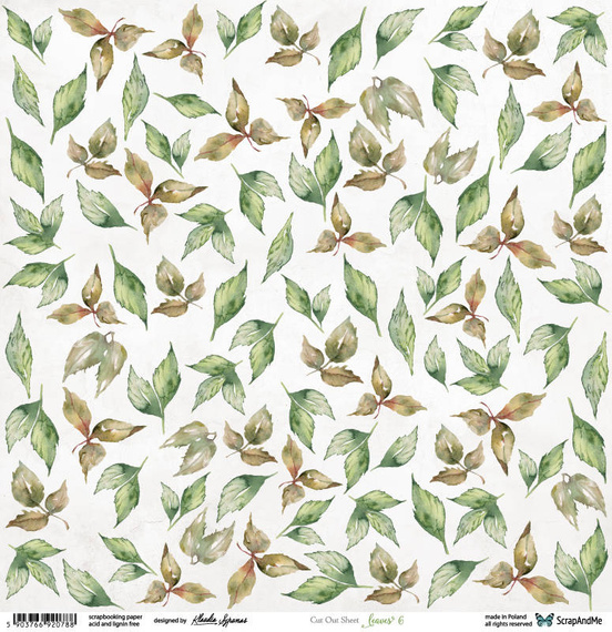 Papier 30x30 - ScrapAndMe - Leaves 6 - arkusz do wycinania