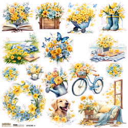 Naklejki - ScrapLove - Spring 4 kwiaty wianki