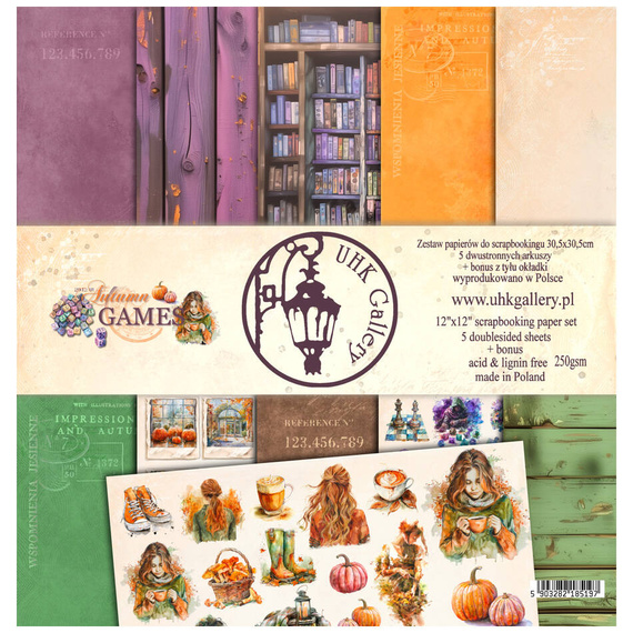 Zestaw papierów do scrapbookingu 30x30 - Uhk Gallery - Autumn Games