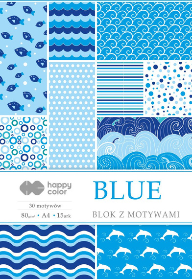 Blok z motywami Blue A4 - 15arkuszy 80g 