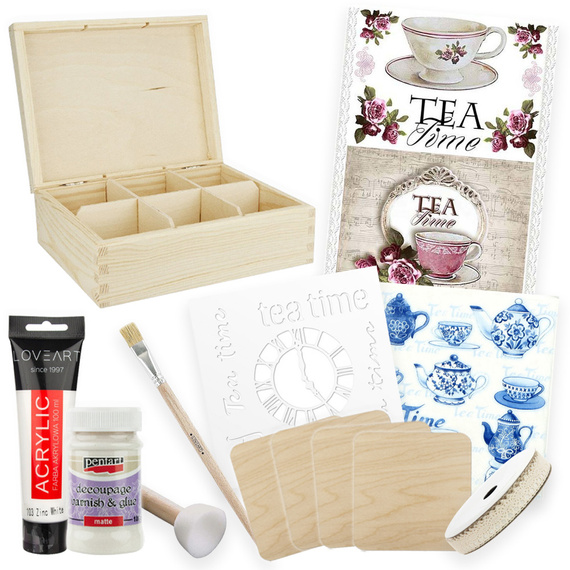 Zestaw startowy do decoupage z herbaciarką