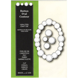 Wykrojnik - Poppystamps - Button Oval Contour 1226 guzikowa ramka, guziki
