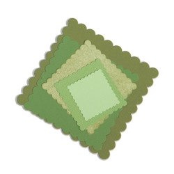 Wykrojnik Sizzix Framelits - Squares Scallop 657566 kwadraty z falbanką 6 szt.