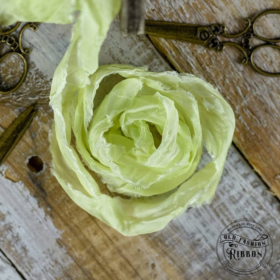 Wstążka vintage old fashion ribbon - cytrynowy