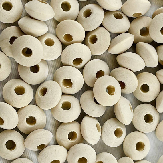 Koraliki drewniane płaskie 10mm 80 sztuk