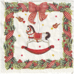 Serwetka 33x33cm -  Koń na biegunach