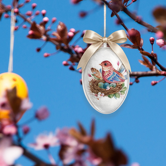 Zestaw decoupage z jajkiem akrylowym 13cm