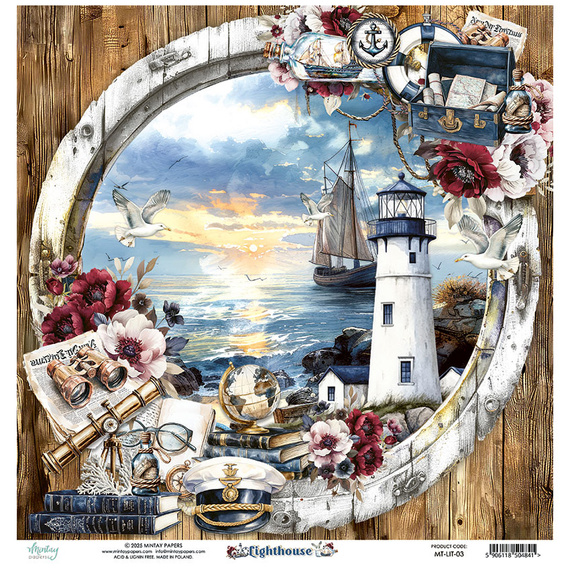 Papier do scrapbookingu 30x30 - Mintay - Lighthouse 03