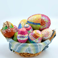 Zestaw kreatywny Wielkanoc - jajka  styropianowe, wstążki, cekiny