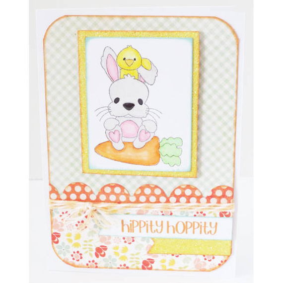 Stempel - Pink & Main - Hoppy Easter - pisanki kurczaczek króliczek Wielkanoc