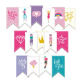 Papierowy banerek / die cut - P13 - Girl Gang 15szt
