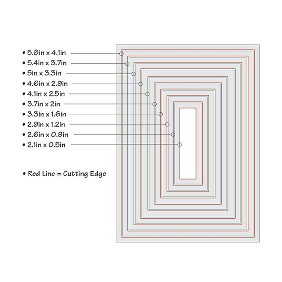 Wykrojnik Sizzix Framelits - Rectangles #2 658610 prostokąty