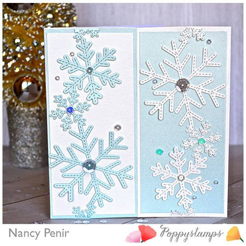 Wykrojnik - Poppystamps - Stitched Alpine Snowflakes - śnieżynki
