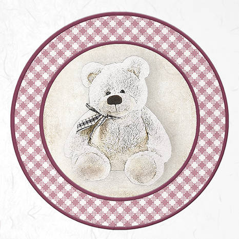 Zestaw papierów ryżowych - ITD - RSM048 różowa kratka, zabawki, maskotki, misie