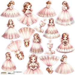 Naklejki - ScrapLove - Pink Communion dziewczynka komunijna