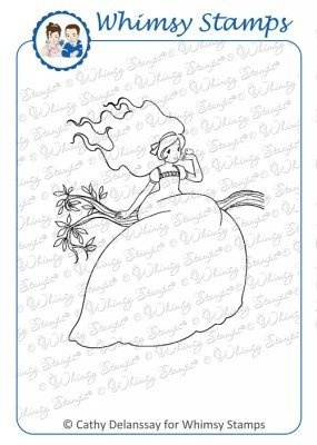 Stempel - Whimsy Stamps - The Little Bird dziewczyna i ptaszek