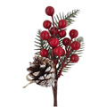 Gałązka świąteczna z szyszką i jagodami - 1szt