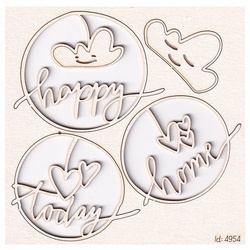 Tekturka - Clouded hearts - Happy - Scrapiniec