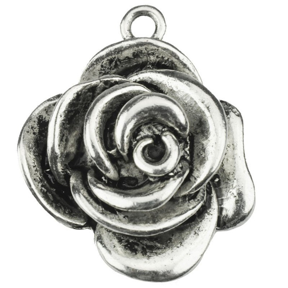 Zawieszka metalowa róża 1szt