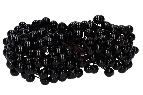 Jarzębina dekoracyjna czarna na druciku - 1 gałązka