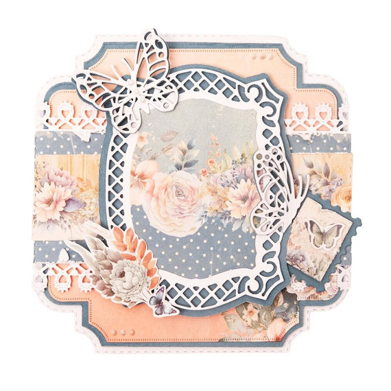 Wykrojnik do papieru - StudioLight - Charlotte ażurowa ramka motyle