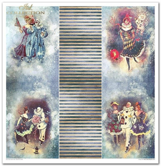 Zestaw papierów do scrapbookingu 30x30 - Carnival - Pierrot in love